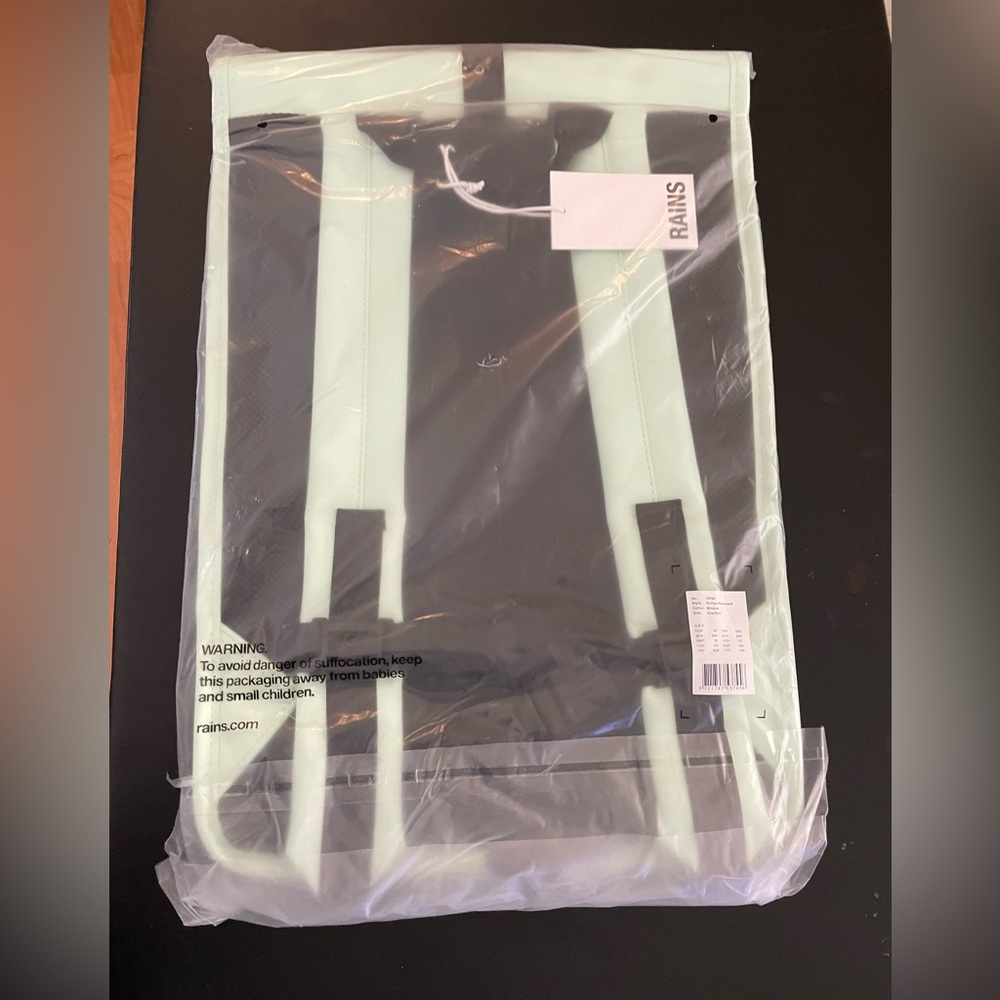 NWT Rains Rolltop Rucksack Zip-Detailed Backpack Mineral Color Waterproof - Picture 11 of 13